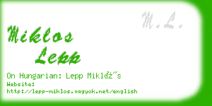 miklos lepp business card